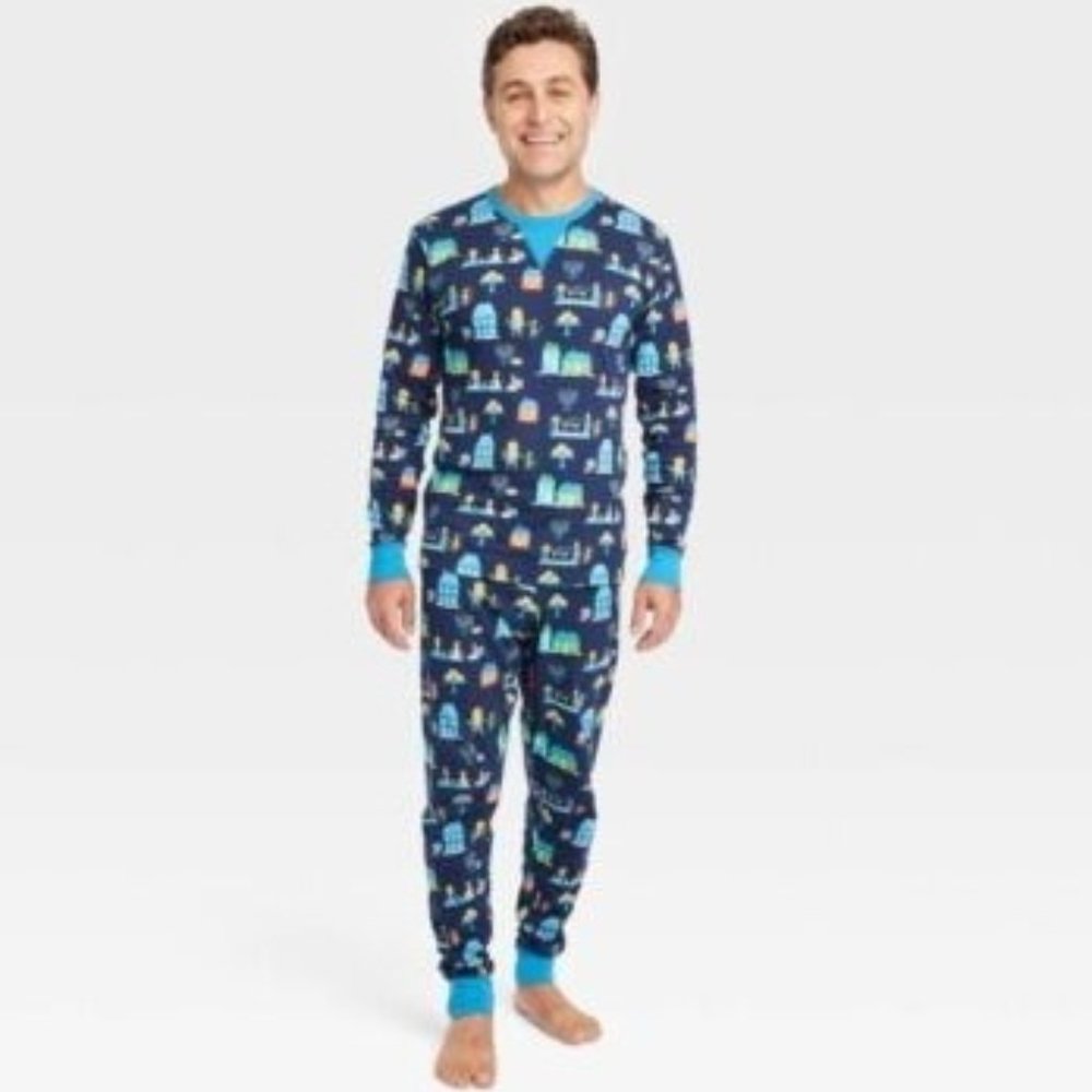 Wondershop Mens Hanukkah Lions Pajama 2-Piece Set Cotton - Multiple Sizes
